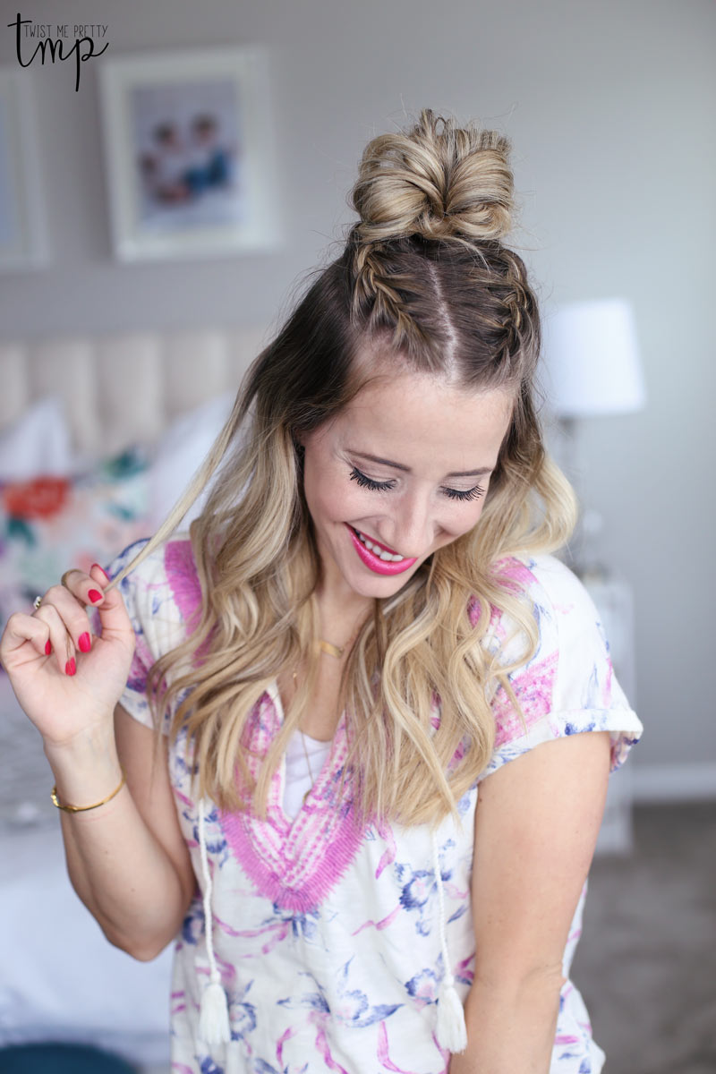 Abby's half-up style is easy to wear.