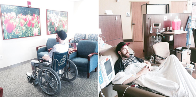 Emily's photos of her husband in hosptital