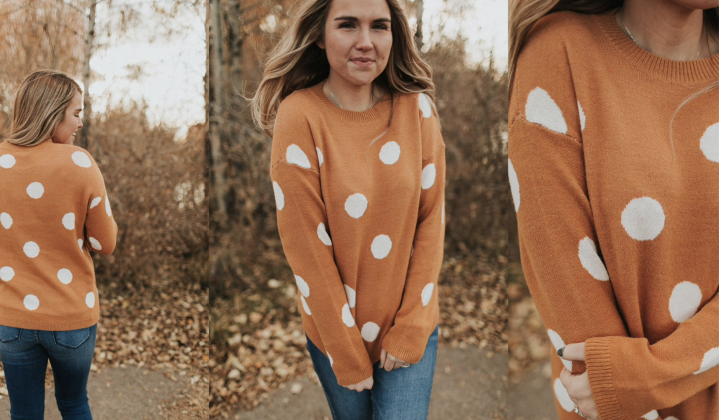 Such a cute polka dot sweater! Love how cozy this piece is.